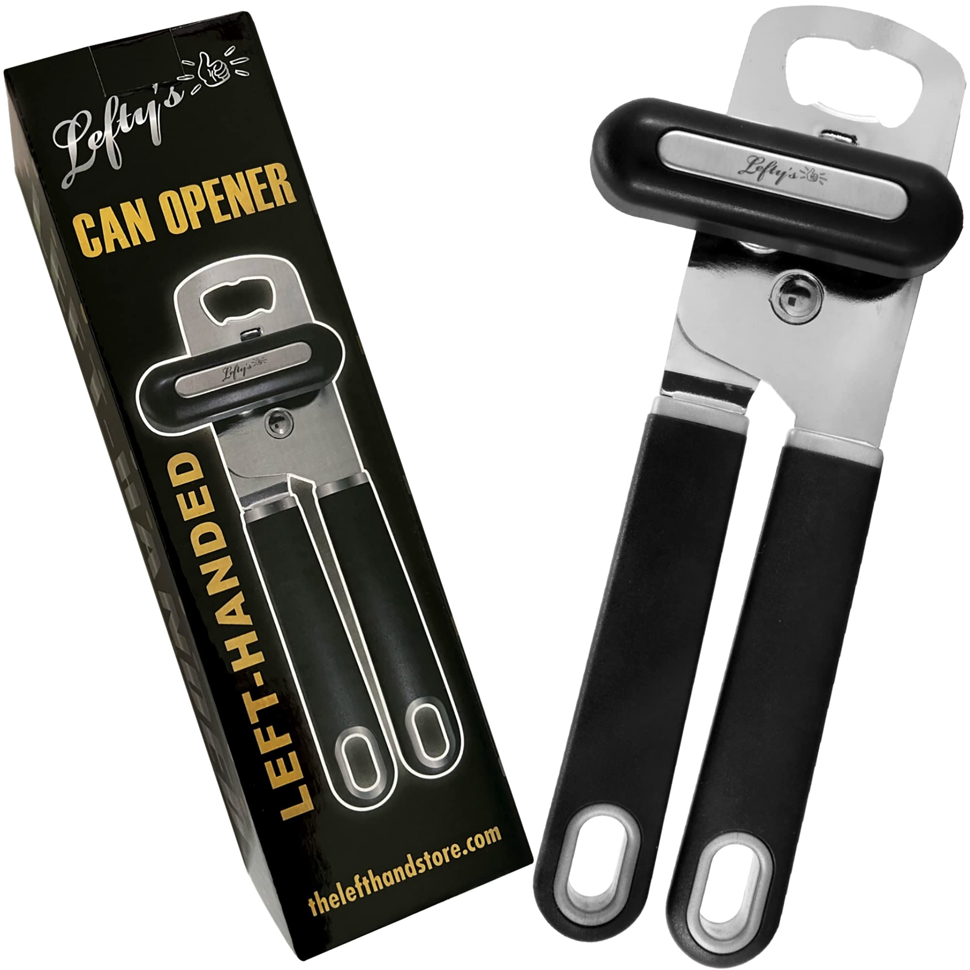Lefty's left-handed can opener premium black finish for easy use