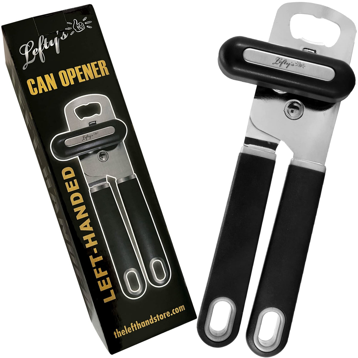Lefty's left-handed can opener premium black finish for easy use