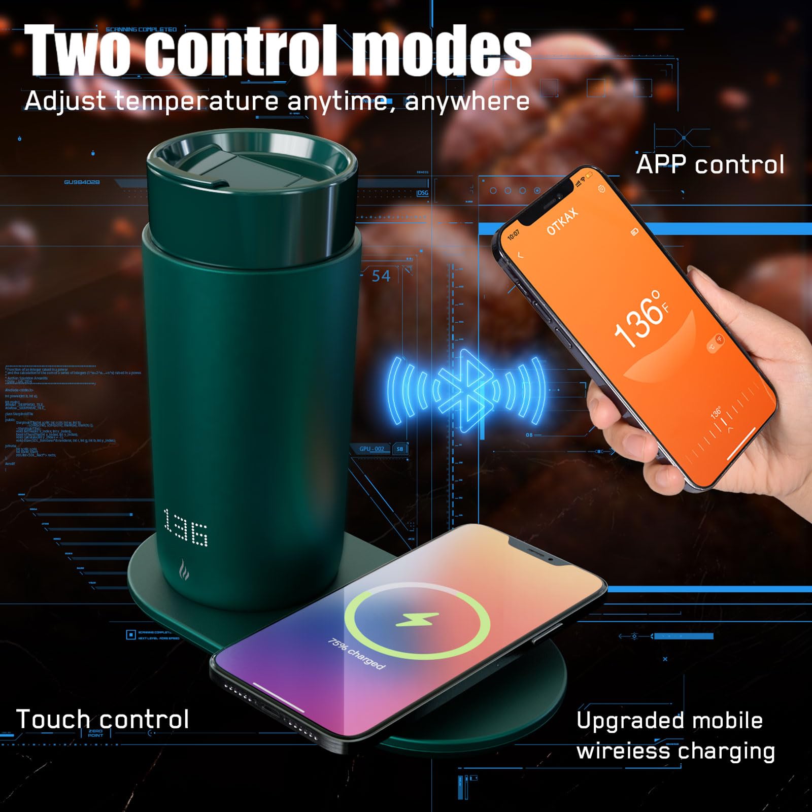 LEGARDLILIU smart mug app control panel enables precise temperature via phone