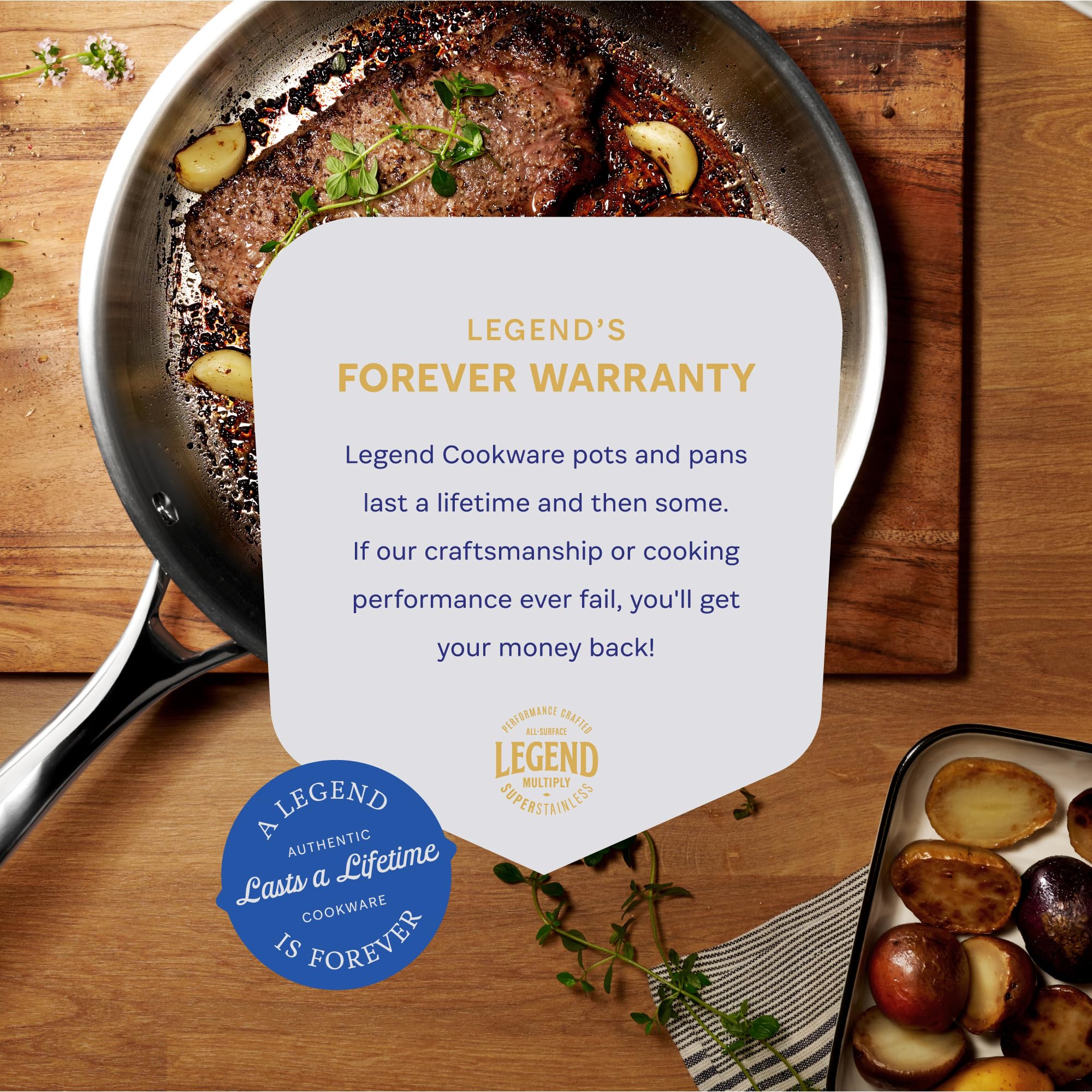 Legend Cookware lids demonstrating secure fit for precise temperature control
