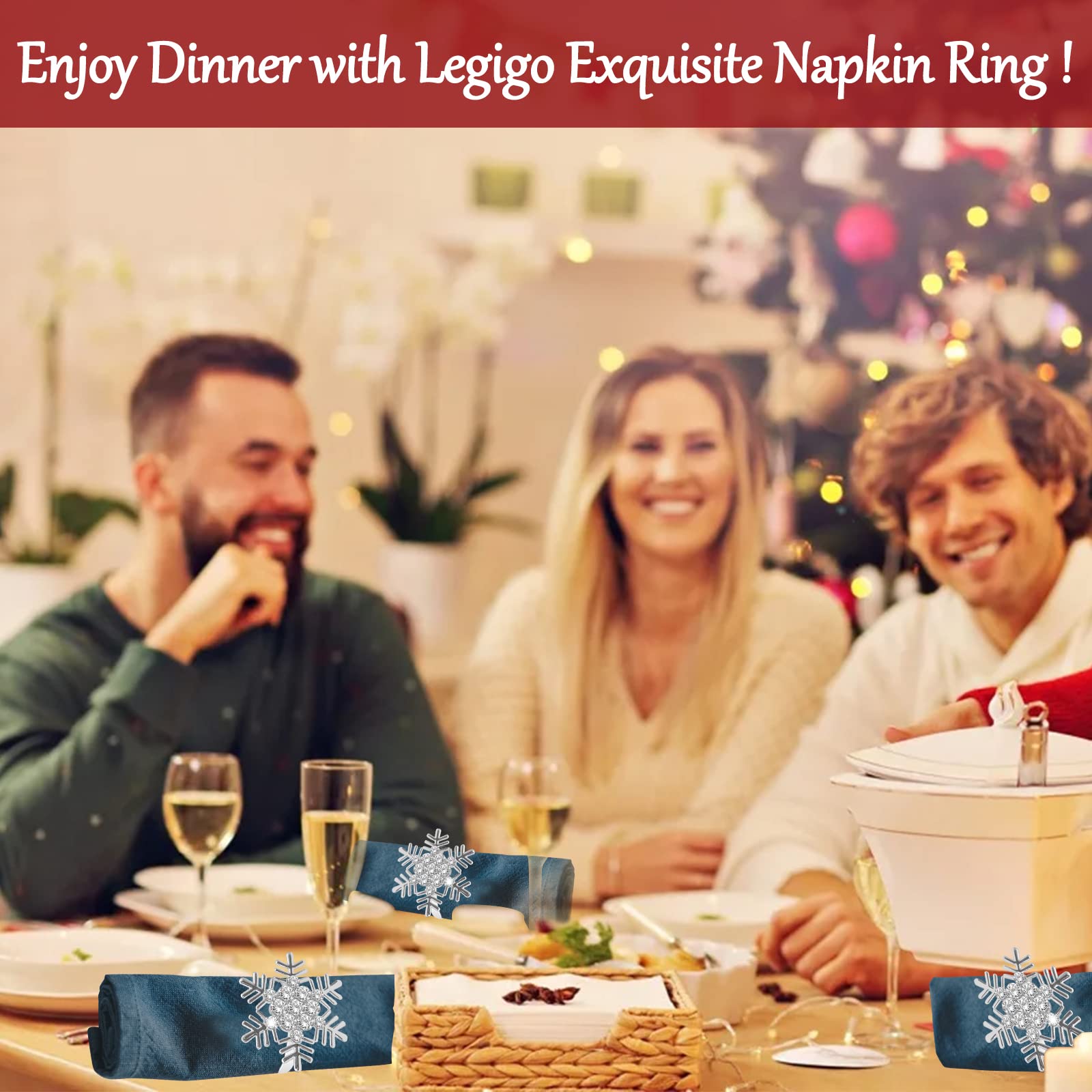 Legigo napkin rings metal diamond closeview highlights smooth inner edge.