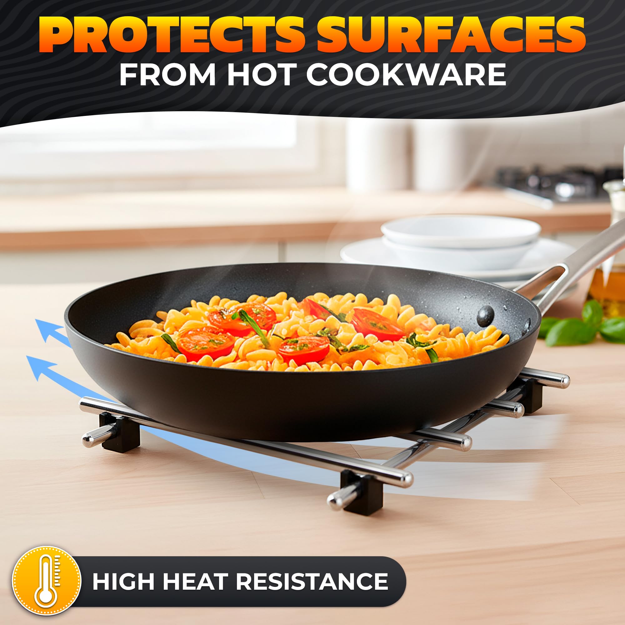 LEGLO stainless steel trivet cleans easily after cooking