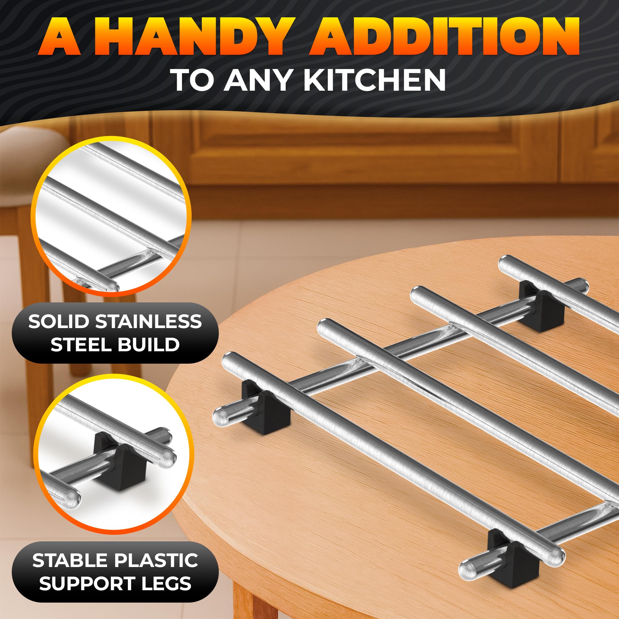 LEGLO trivet protects countertops from hot cookware during prep