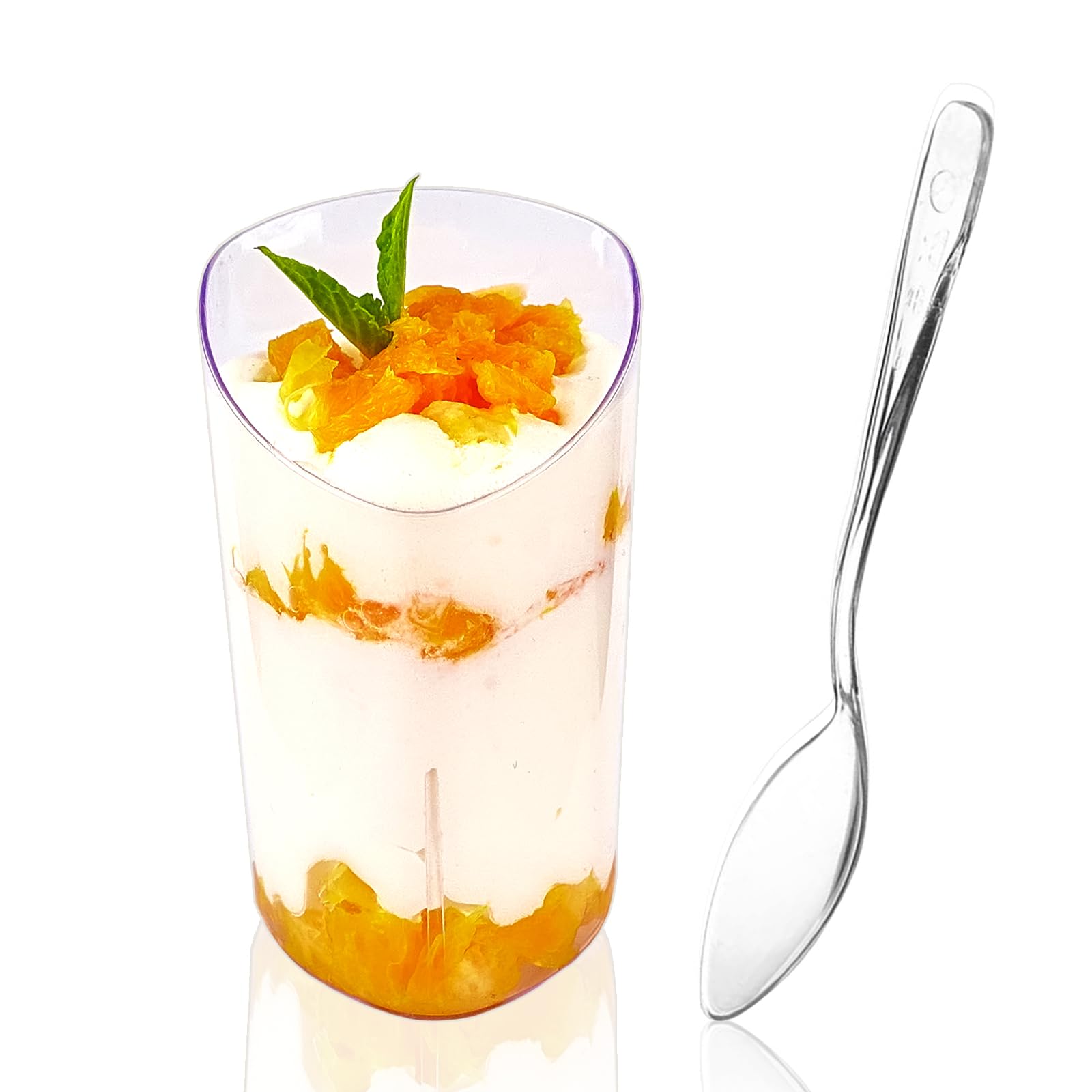 Legredic 30-pack mini dessert cups show vibrant desserts in a compact 3-ounce serving.