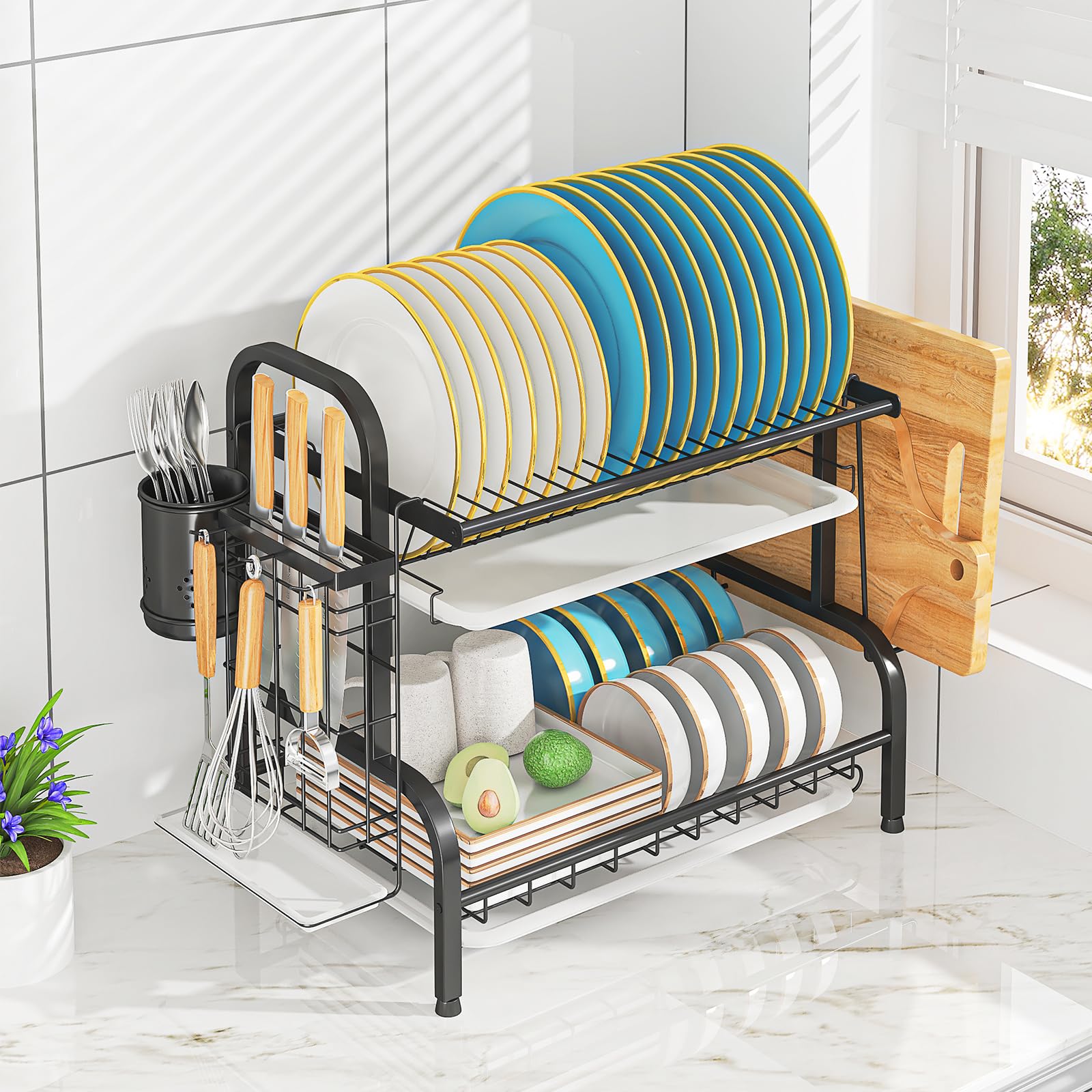 LEGUANG draining trays capture drips and can be used separately.