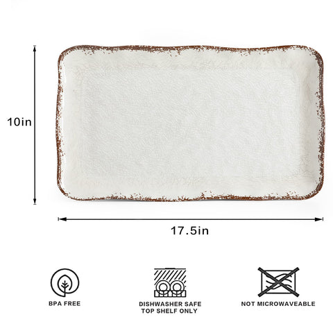 LEHAHA farmhouse serving platter lightweight yet durable for everyday use