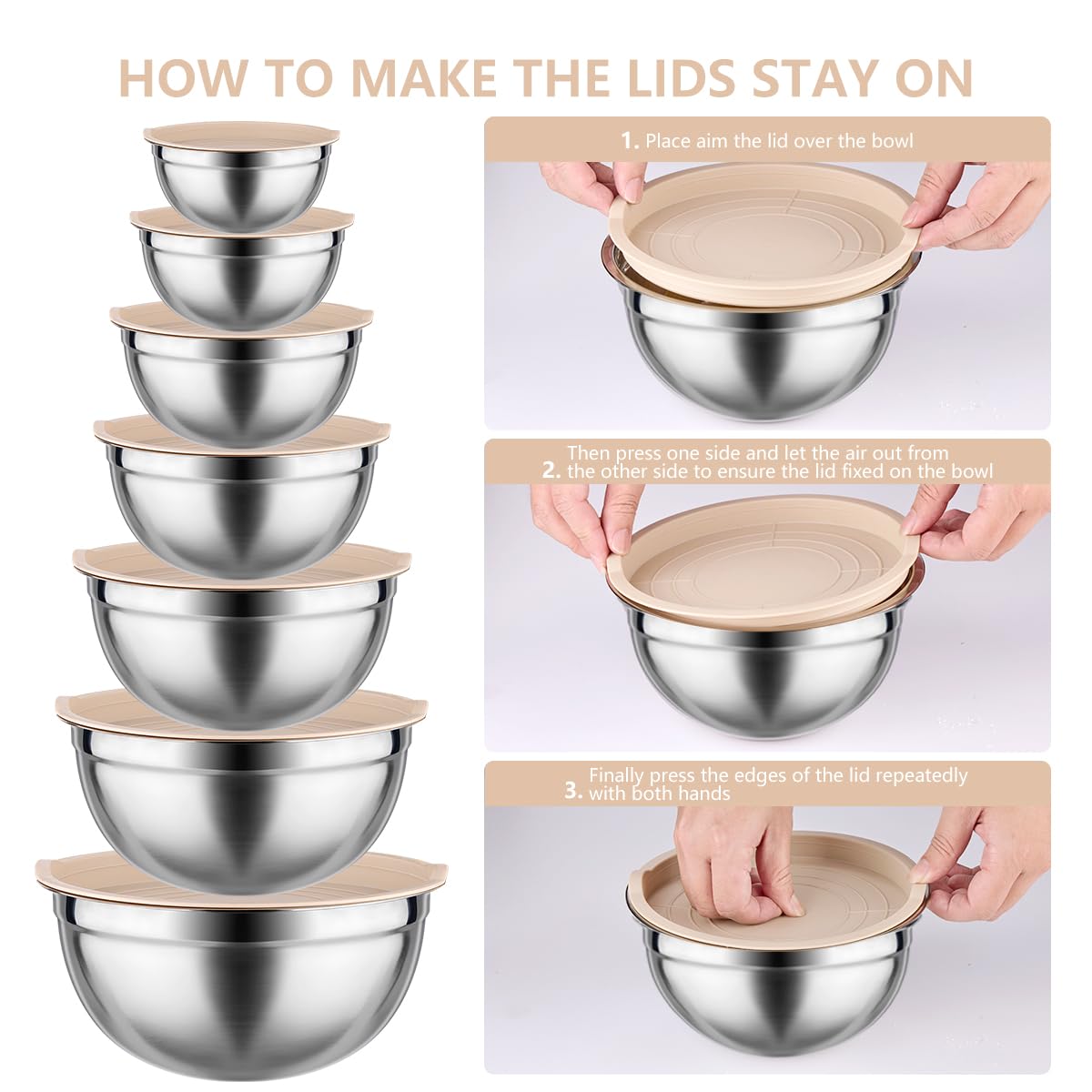 Leidawn bowls interior mirror finish eases cleaning and adds shine.