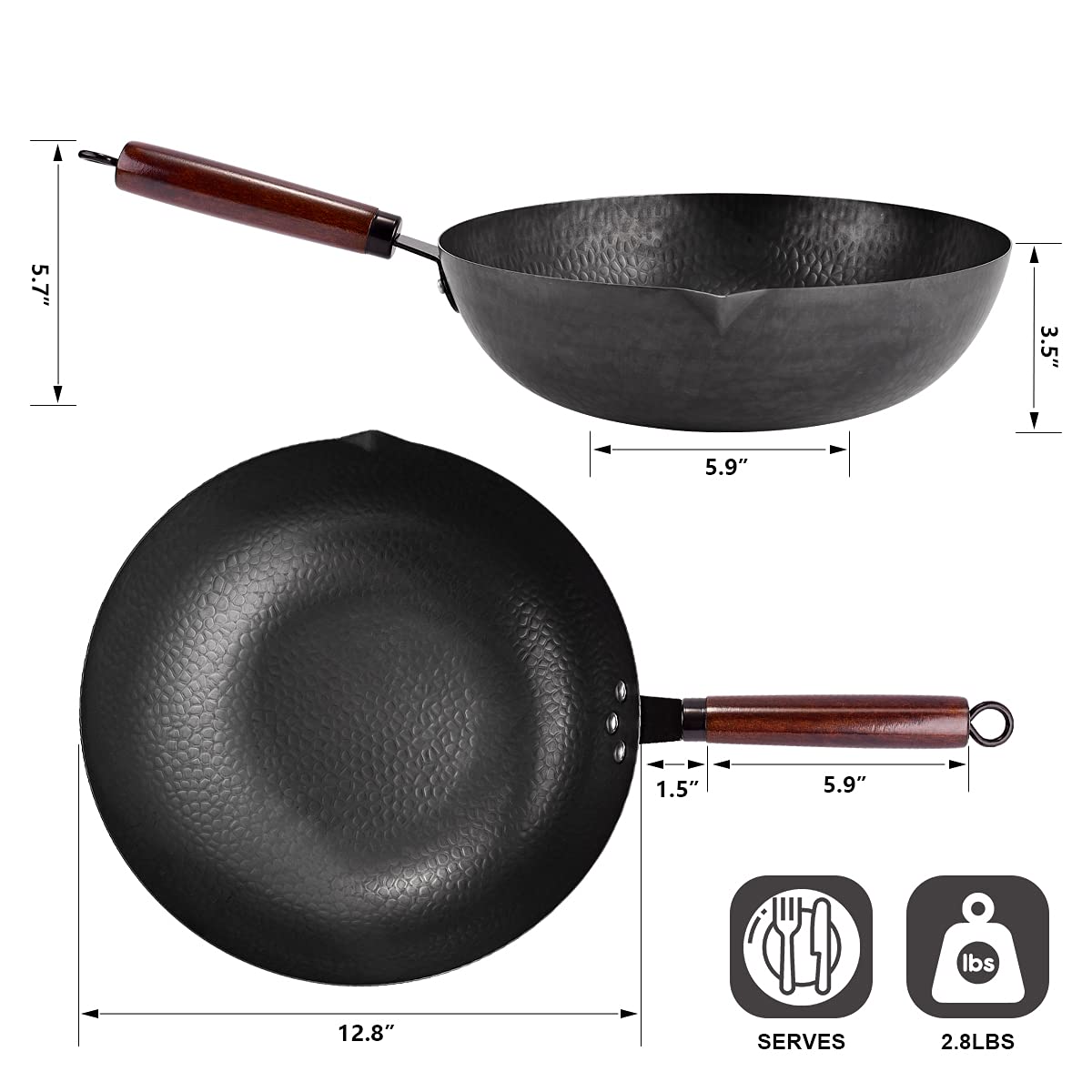 Leidawn honeycomb carbon steel surface reduces sticking and maintains pan beauty.