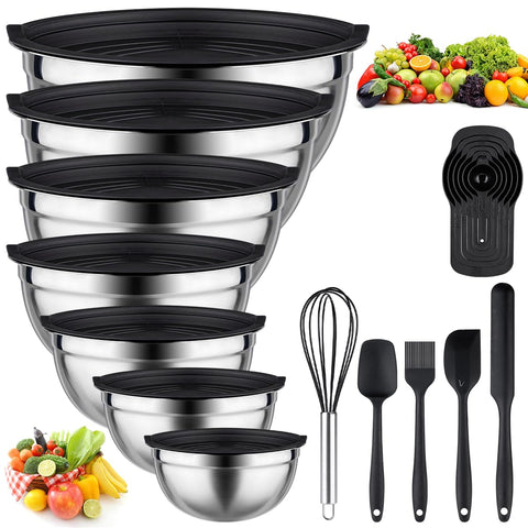 Leidawn mixing bowls set with nesting design for compact, organized prep