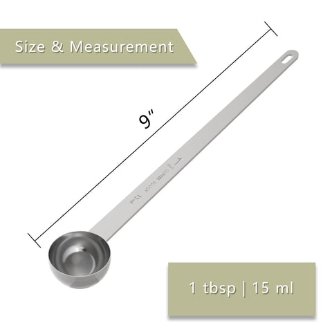 LEIFENY long-handle scoop reaches deep jars with ease
