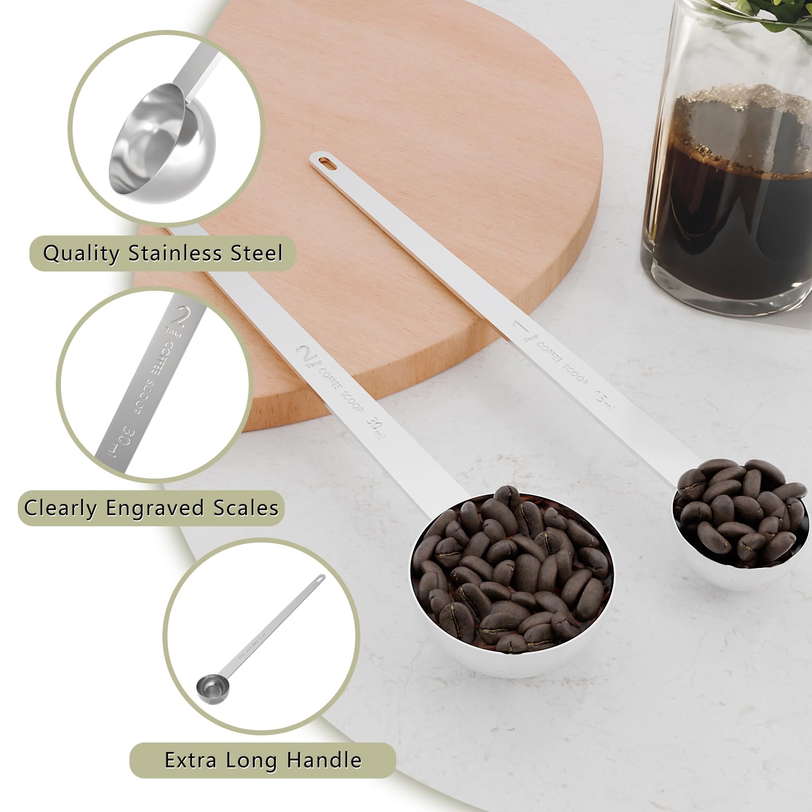 LEIFENY stainless steel measuring spoon, durable daily kitchen companion