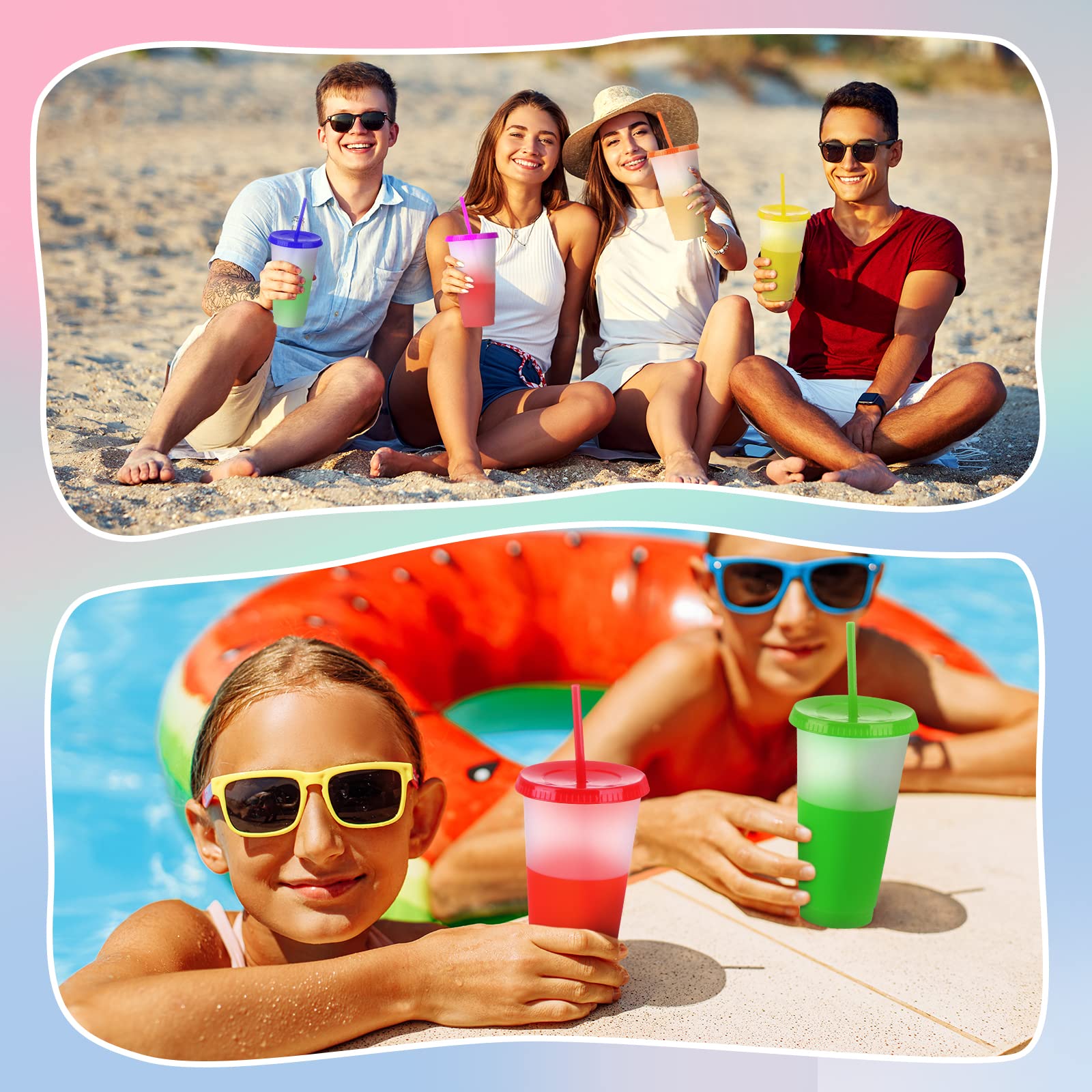 LEIFEOSH 24 oz cups perfect for iced coffee and cold beverages.