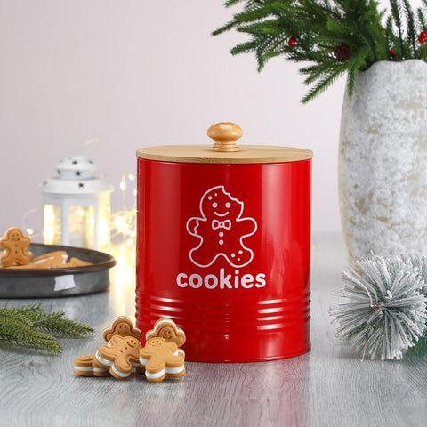 LEIFIDE Christmas gift-ready jar conveys festive storage for kitchen or home.
