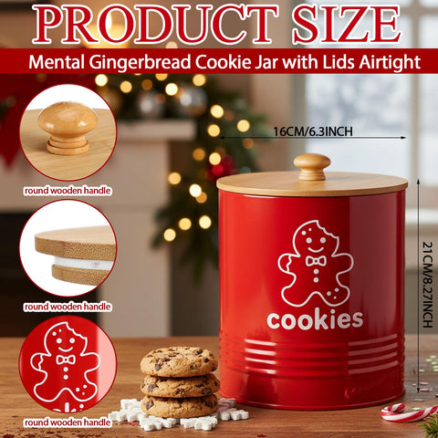 LEIFIDE red cookie jar on counter highlights quick access and Christmas charm.