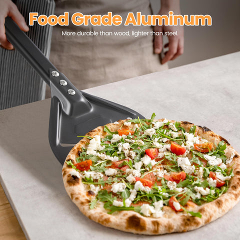 Leightszen extra-long handle pizza peel for safer handling near hot ovens