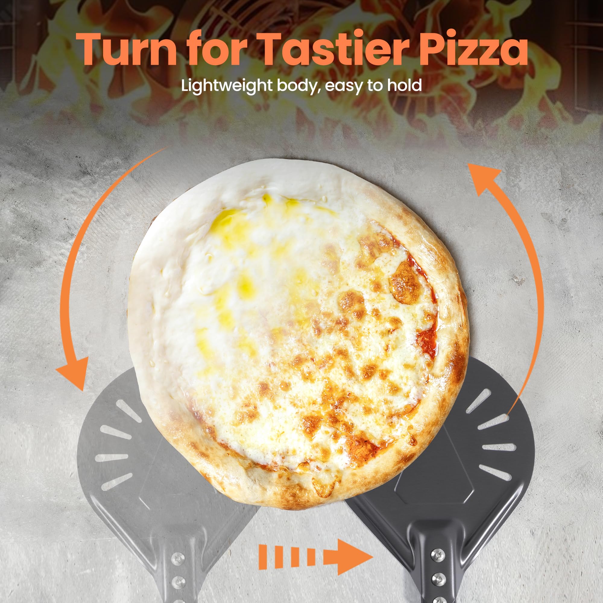 Leightszen smooth non-stick surface helps pizzas slide off with ease