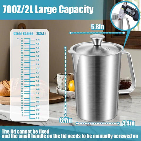Leilifre pitcher showing ounces and liters markings for precise measurement