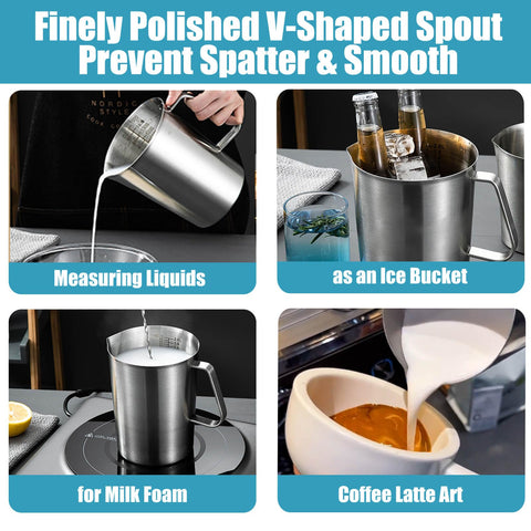 Leilifre pitcher with V-spout for smooth, accurate pours