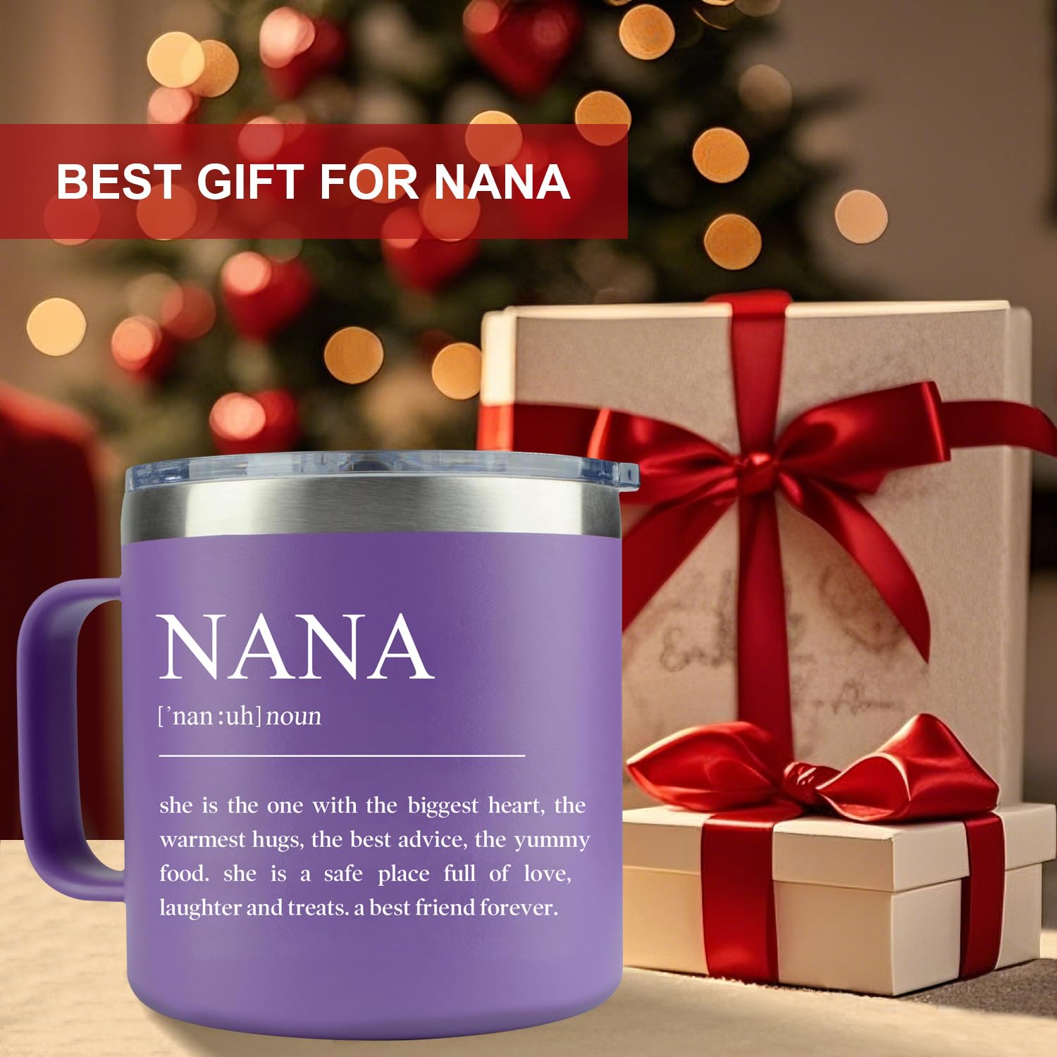 LEIOH Nana Gifts double-wall vacuum insulation keeps beverages cold or hot longer.