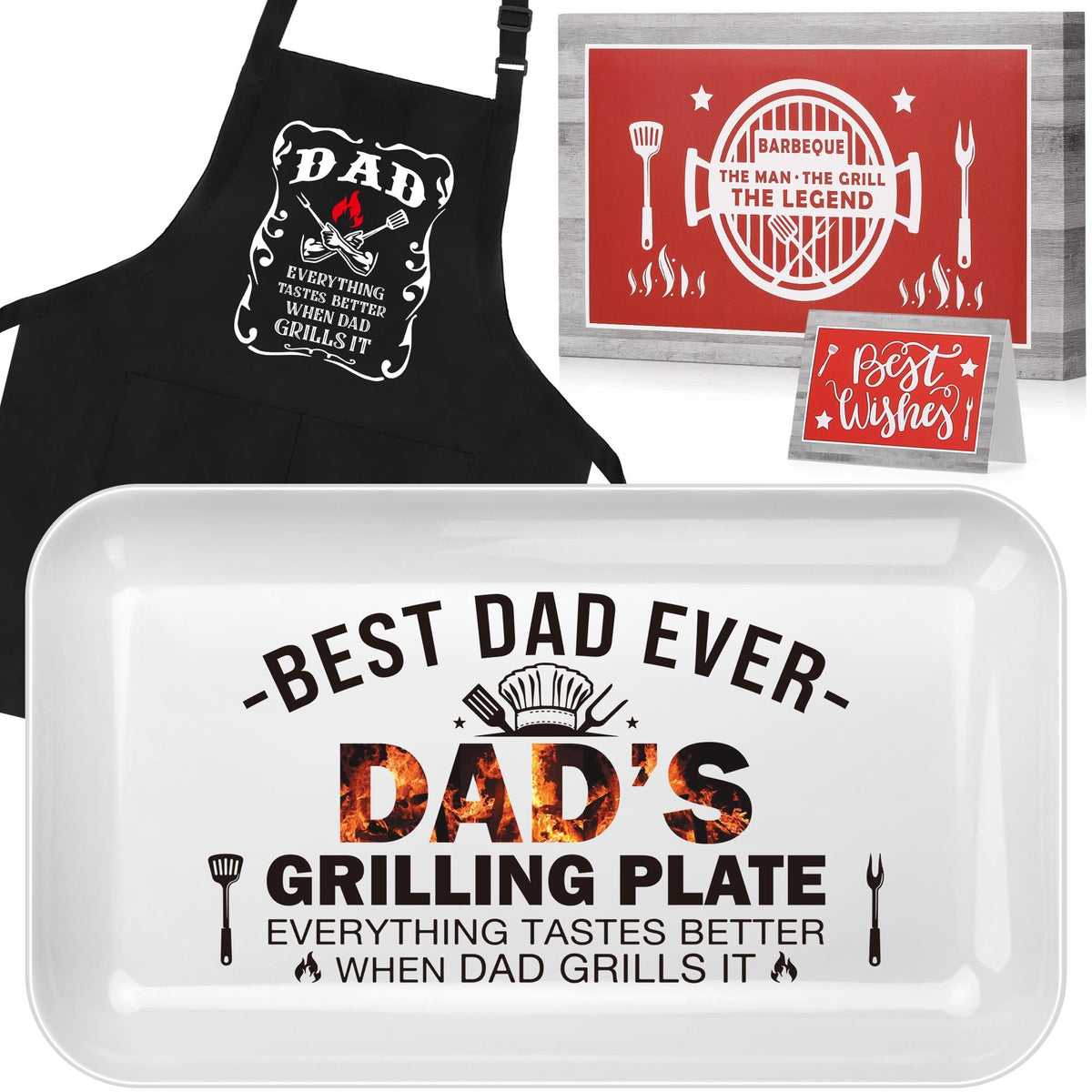 LEJIAJINW dad's BBQ grilling plate in use for backyard cooking and serving