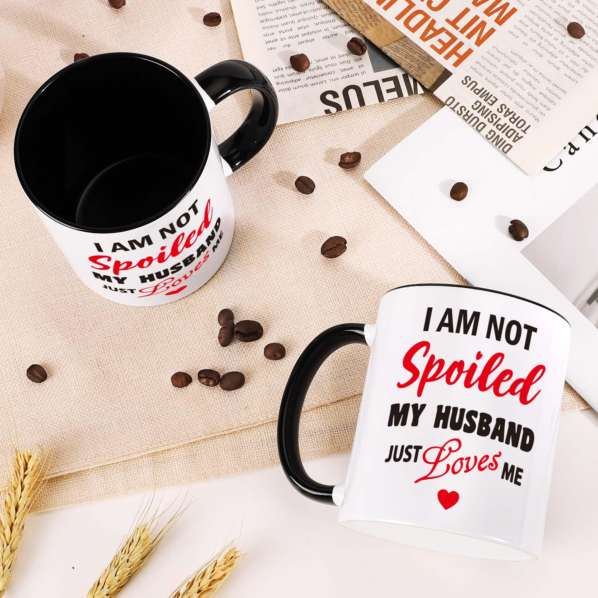 LEJIAJINW wife mug quotes text adds playful charm to daily rituals