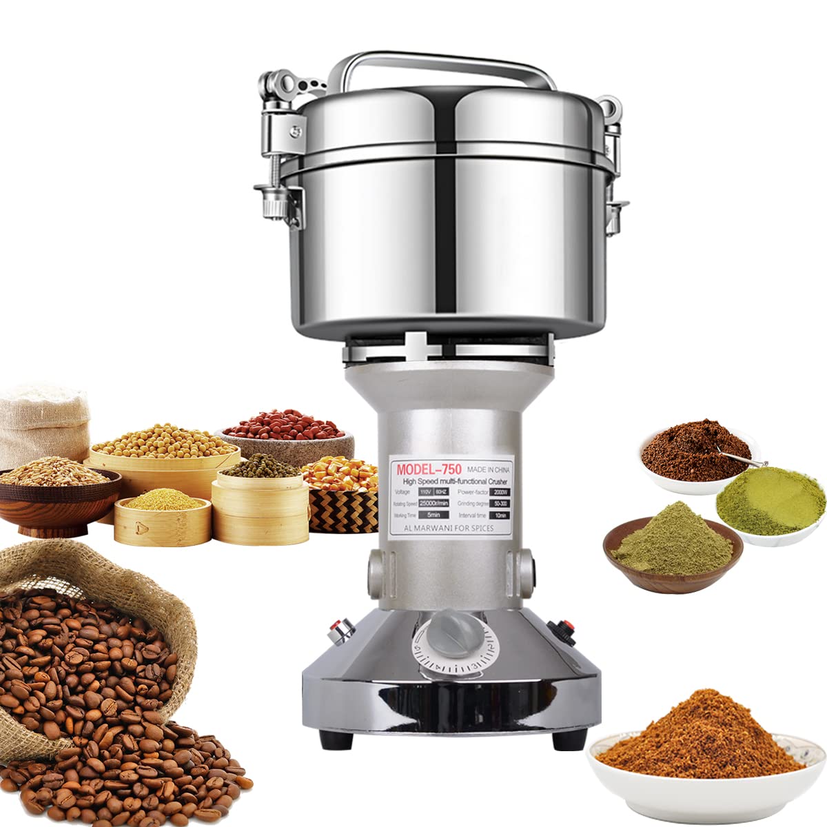 LEJIEYIN grain mill grinder front view for high speed dry grinding of grains
