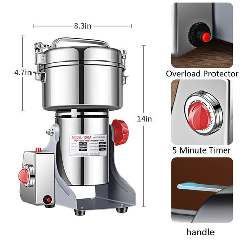 LEJIEYIN multipurpose grinder handles grains, spices, and coffee.