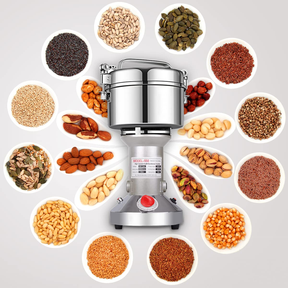 Safe-use reset button on LEJIEYIN grinder for quick restart