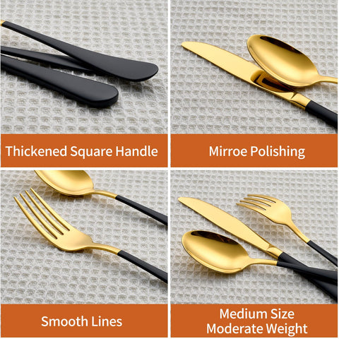 Lekoton dinner forks with gold finish brighten formal and casual meals