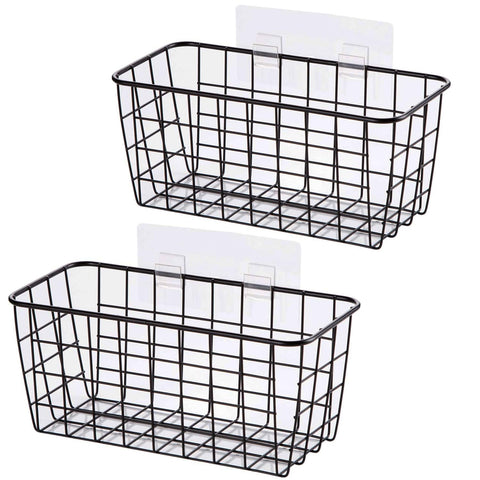 LeleCAT 2-set adhesive cabinet door basket front view saves kitchen space