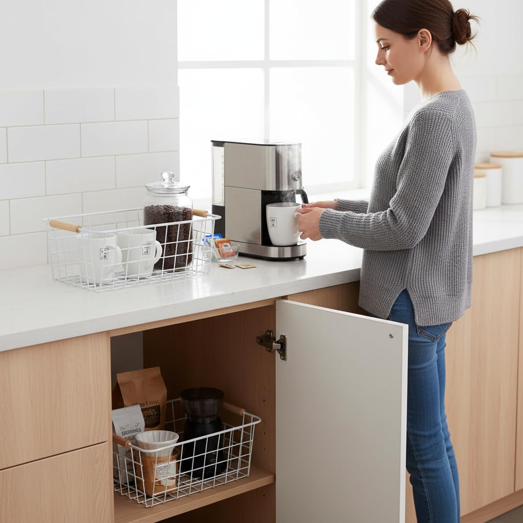 LeleCAT closet organization bin helps store towels and linens neatly.