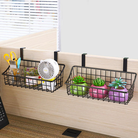 LeleCAT small black over-cabinet organizer fits tight spaces behind a door.