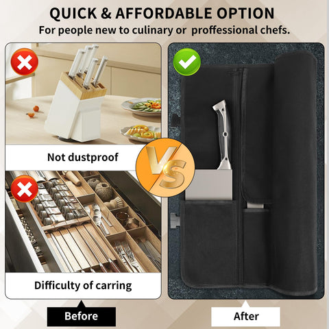lelezone Upgraded Knife Roll Bag roll closure makes packing and carrying effortless