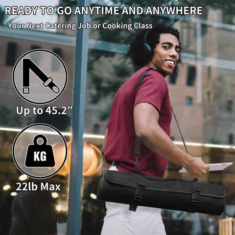 lelezone Upgraded Knife Roll Bag waxed canvas material offers water resistance and durability