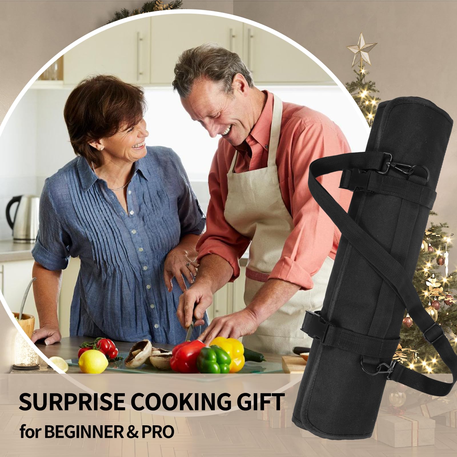 lelezone Upgraded Knife Roll Bag lightweight design reduces fatigue during transport