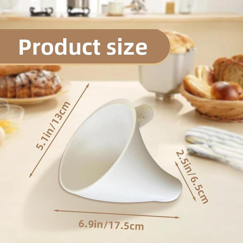 LELLURE Counte flour funnel multi-use kitchen prep helper for jars and batter.