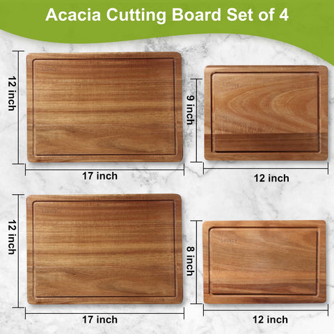 Lelwoy acacia cutting boards set4 17x12 side view with smooth edges