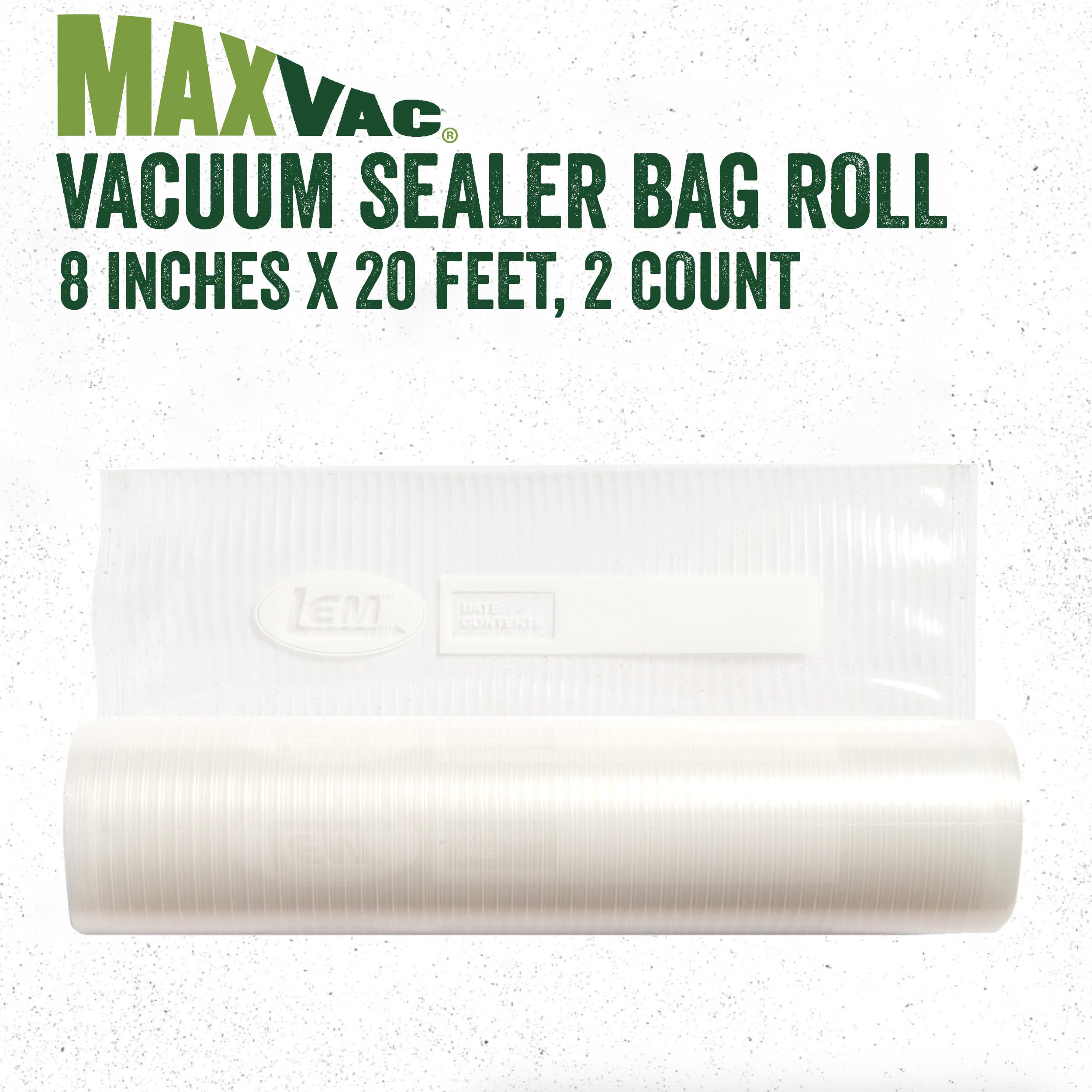 LEM MaxVac bag roll close-up shows 3.5 mil puncture resistance