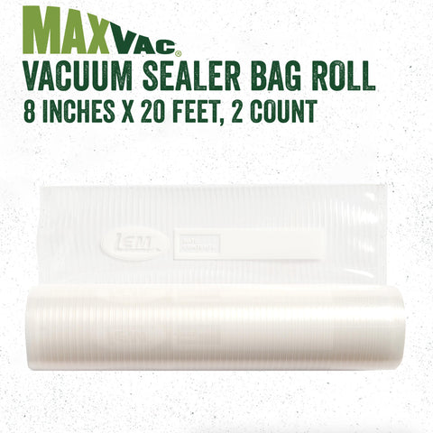 LEM MaxVac bag roll close-up shows 3.5 mil puncture resistance
