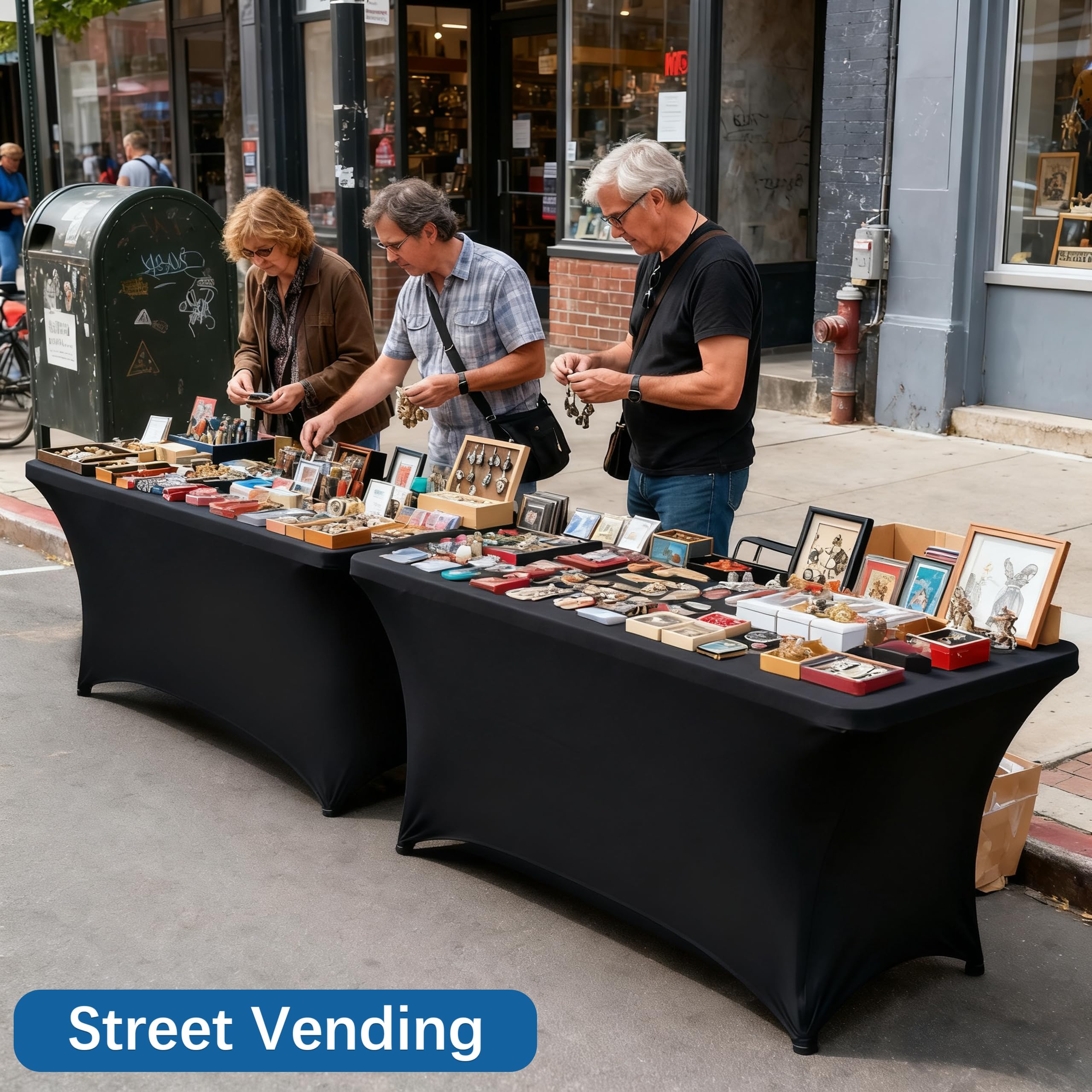Six-pack Lemict tablecloths ready for multi-table setups.