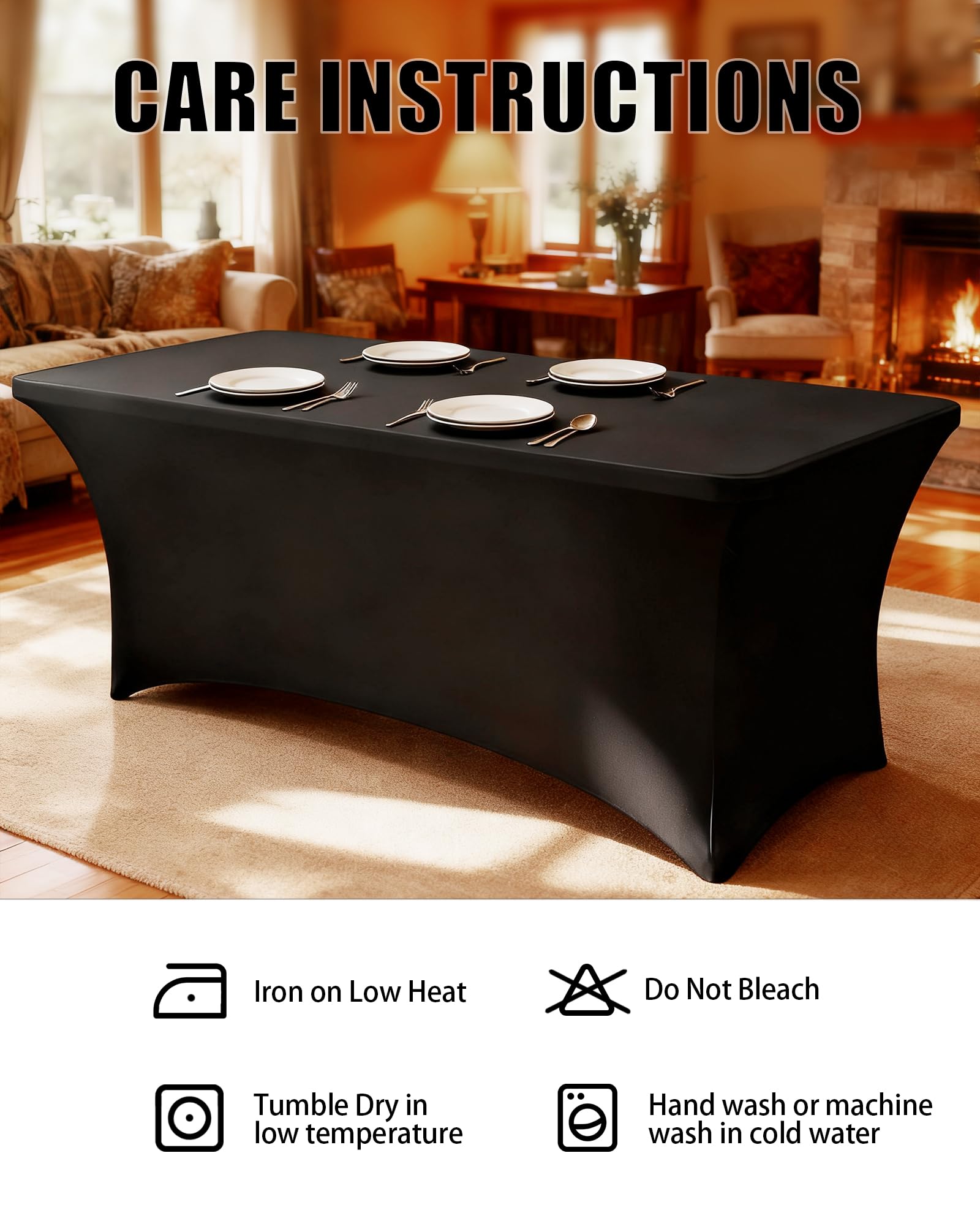 Washable fabric for easy cleanup after events.