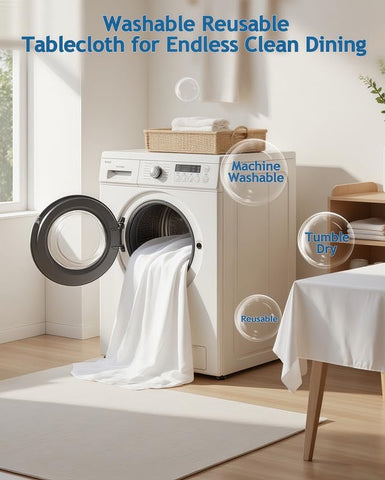 Lemict durable polyester table linen withstands frequent entertaining.