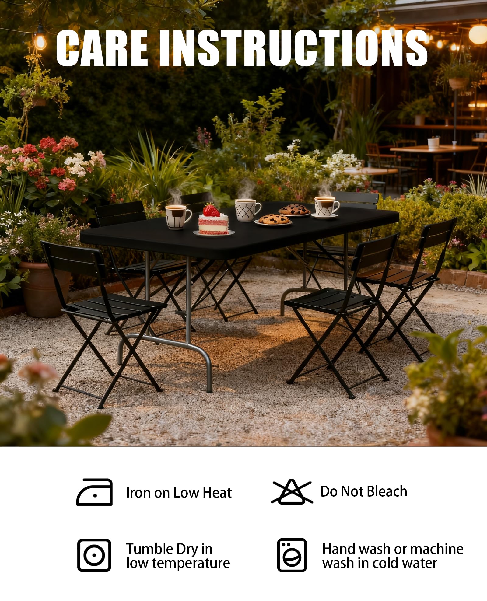 Stain-resistant finish helps maintain a clean look during dining.