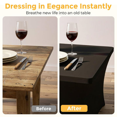 Lemict stretch-spandex 8ft cover hugging the table for a smooth surface