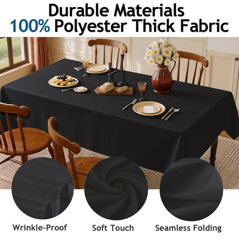 Lemict tablecloth stain-resistant surface protects tables during meals.