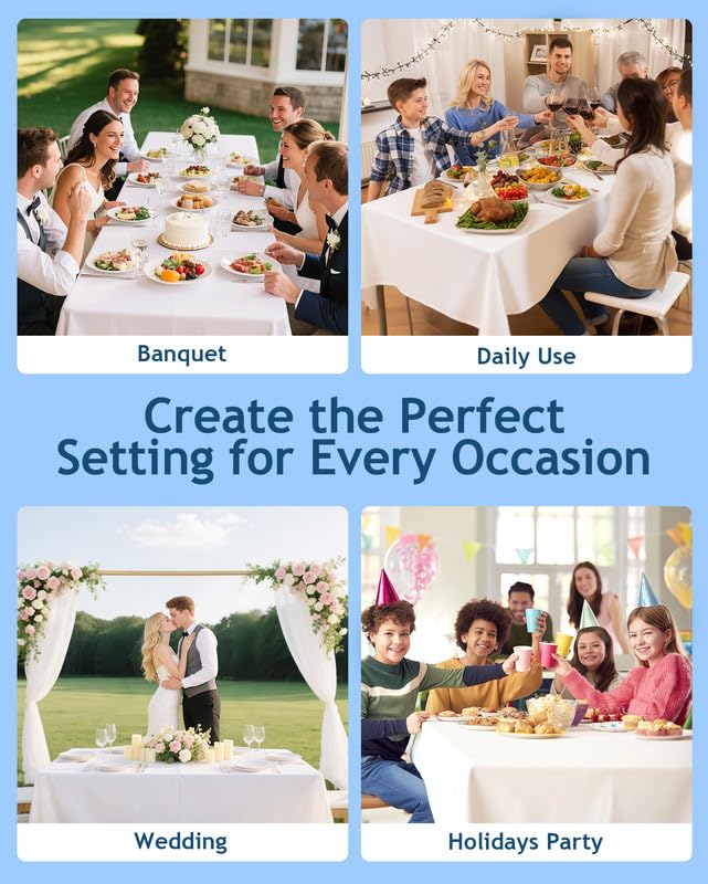 Lemict wedding birthday events tablecloth adds a polished look.