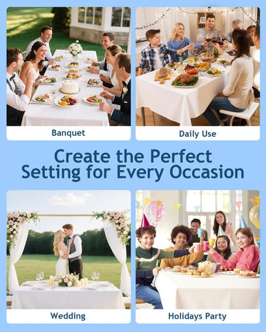 Lemict wedding birthday events tablecloth adds a polished look.