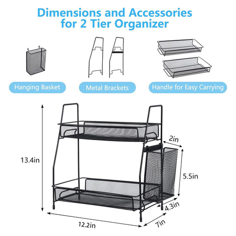 LEMIKKLE dual-tier storage on a dresser helps vanity stay clutter-free