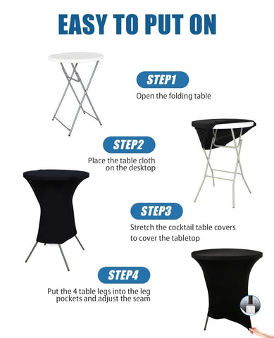 Lemict easy setup image showing legs inserted for a snug fit.