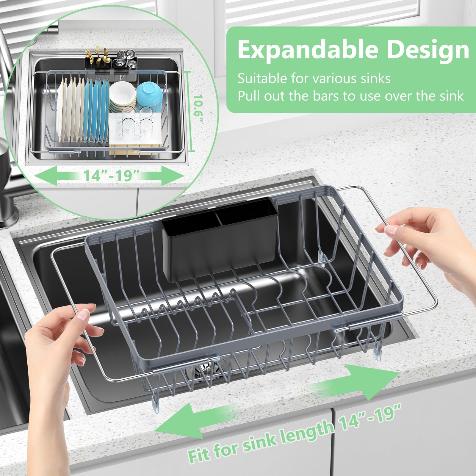 LEMIKKLE detachable cutlery holder with drainage holes keeps utensils tidy